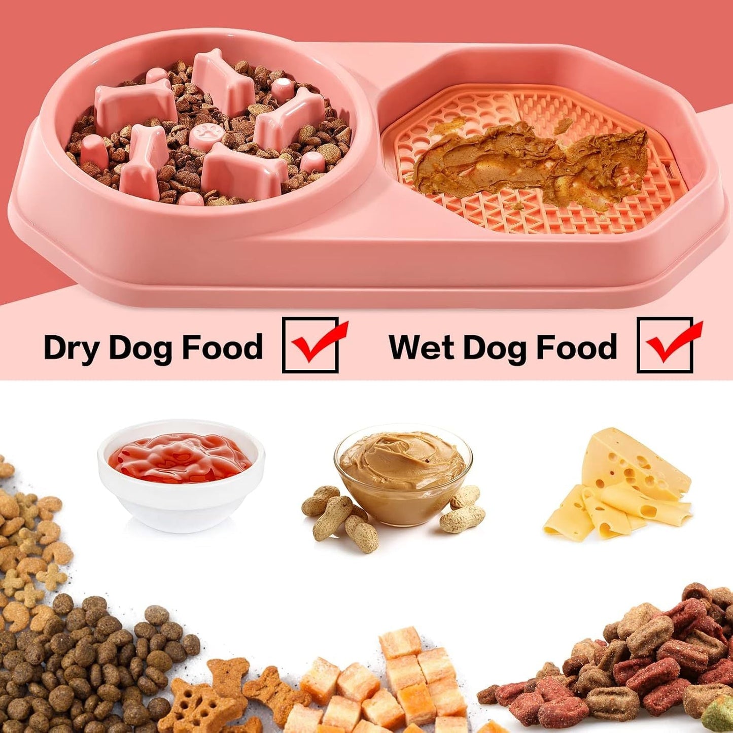 Slow Feeder Dog Bowl – Puzzle Anti-Gulping Interactive Bowl for Dogs Petcare
