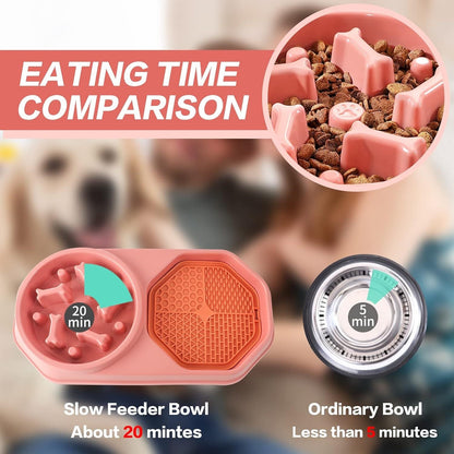 Slow Feeder Dog Bowl – Puzzle Anti-Gulping Interactive Bowl for Dogs Petcare