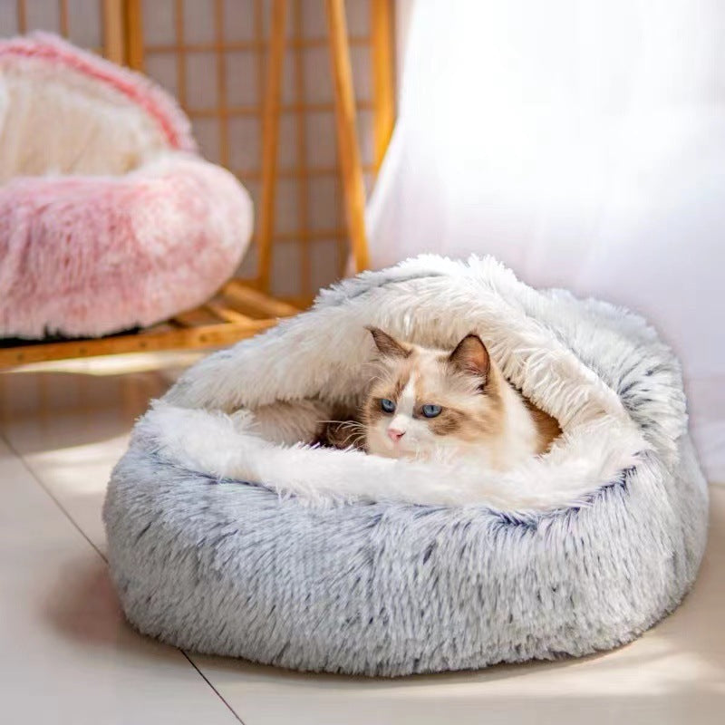Semi-closed Cat Bed Four Seasons Universal Cover Shell Nest Small Dog Winter Pet Supplies Petcare