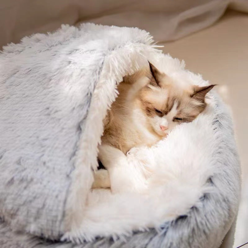 Semi-closed Cat Bed Four Seasons Universal Cover Shell Nest Small Dog Winter Pet Supplies Petcare