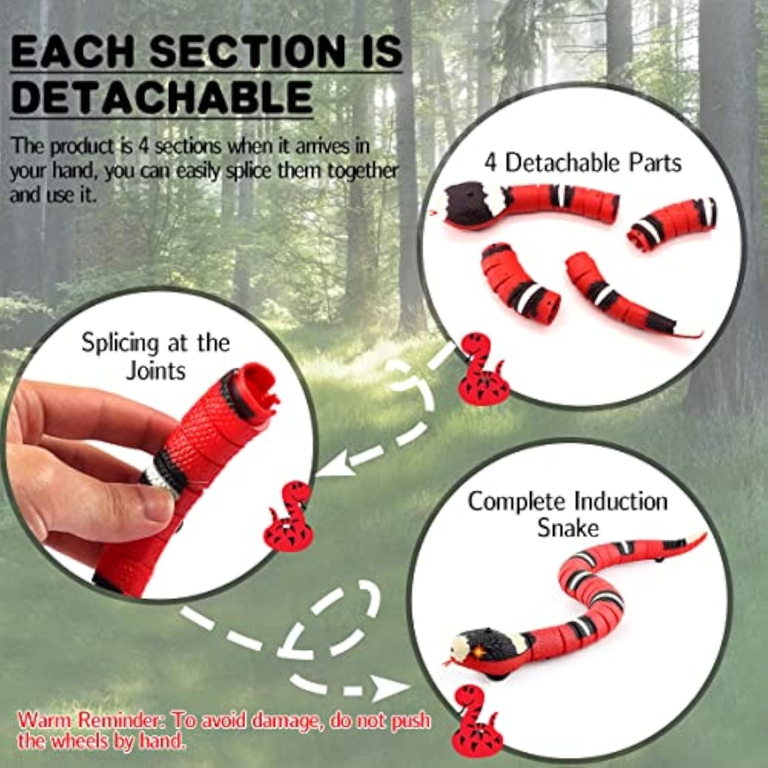 USB Rechargeable Interactive Snake Toy – Smart Motion Sensor Pet Toy for Cats & Dogs Petcare