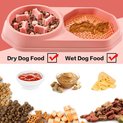 Slow Feeder Dog Bowl – Puzzle Anti-Gulping Interactive Bowl for Dogs Petcare