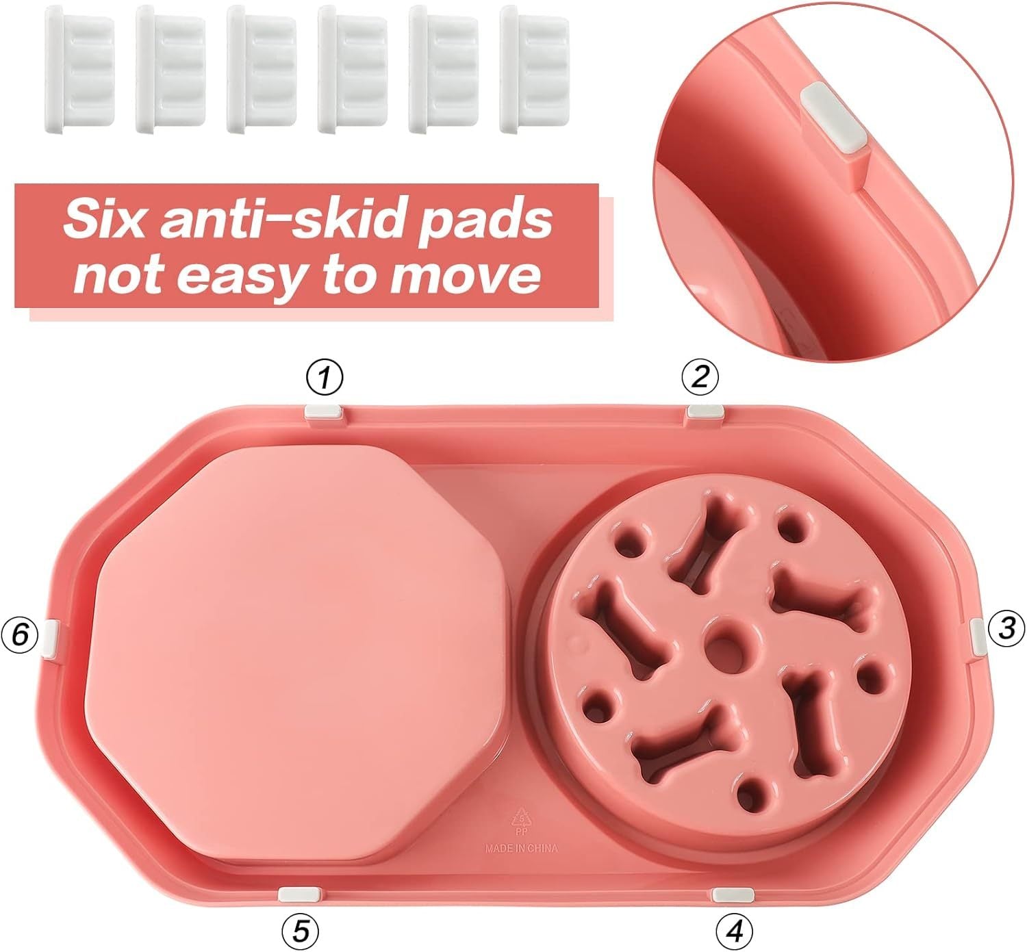 Slow Feeder Dog Bowl – Puzzle Anti-Gulping Interactive Bowl for Dogs Petcare